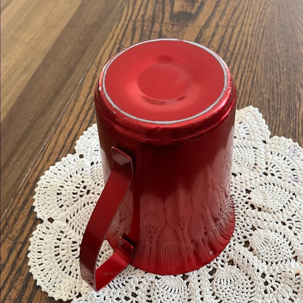 Vintage mid-century aluminum Red Metal Pitcher